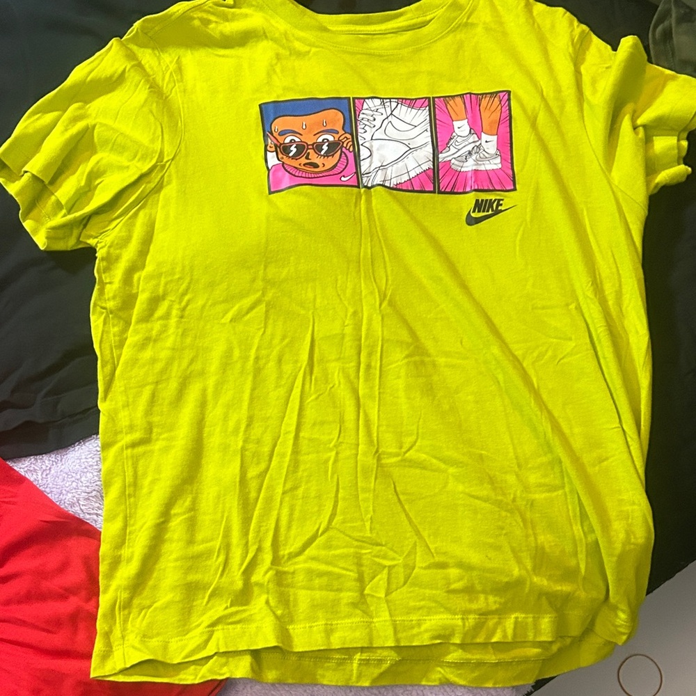 Nike Neon Yellow Graphic Kids Short-Sleeve Tee